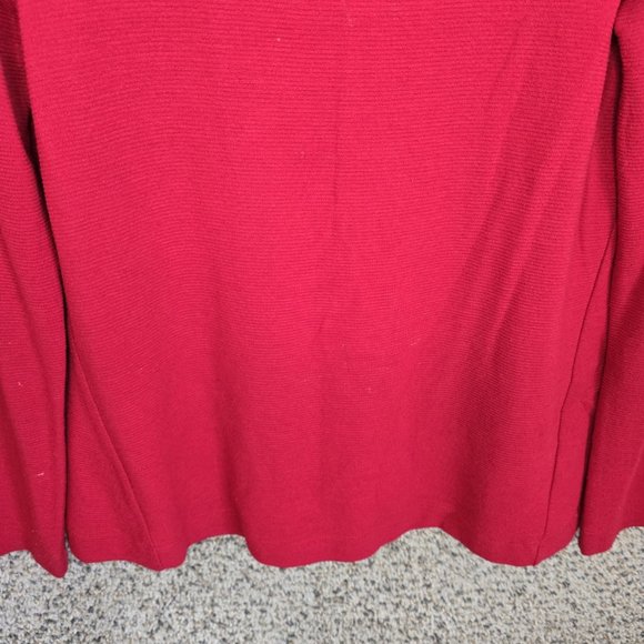 J Jill Top Womens Small Red Ribbed Knit Oversized Wearever Collection Scoop Neck - Picture 5 of 7
